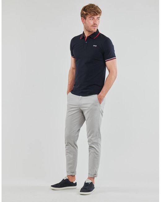 Schott Nyc Blue Devon Polo Shirt for men
