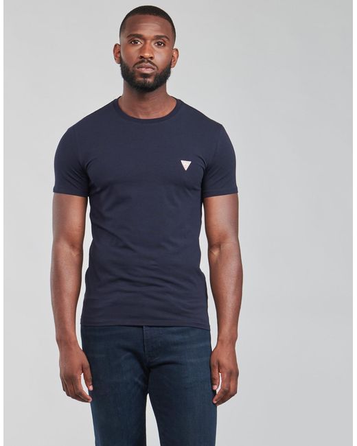 Guess Blue Cn Ss Core Tee T Shirt for men