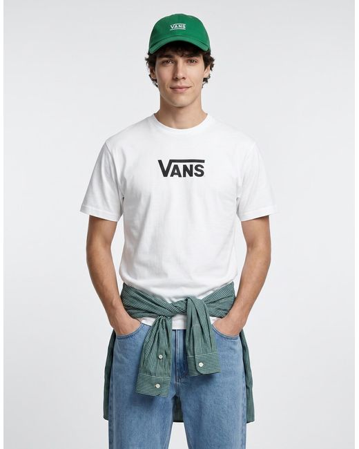 Vans White T Shirt Stretch Logo Ss Tee for men