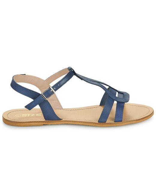So Size Blue Flat Sandals Duran