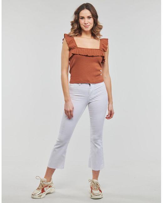 Noisy May White Flare / Wide Jeans Nmsallie Hw Kick Flared Jeans Vi163bw S*