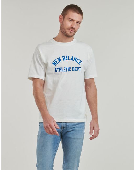 New Balance White T Shirt Athletics Dept Tee for men