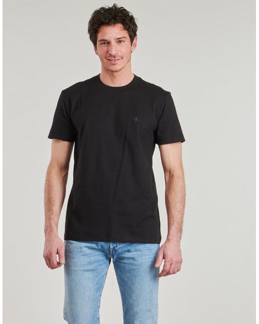 Calvin Klein Black T Shirt Ss Hero Monologo Tee 30s for men