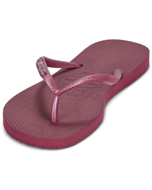 Havaianas Purple Flip Flops / Sandals (shoes) Slim Logo Metallic