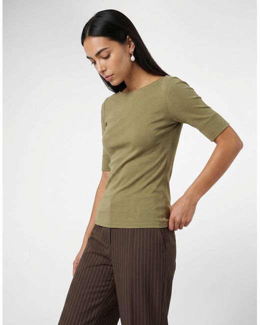 Ralph Lauren Green Long Sleeve T-shirt Judy Elbow Sleeve Knit