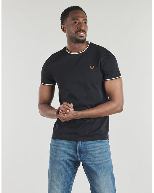 Fred Perry Black T Shirt Twin Tipped T-shirt for men