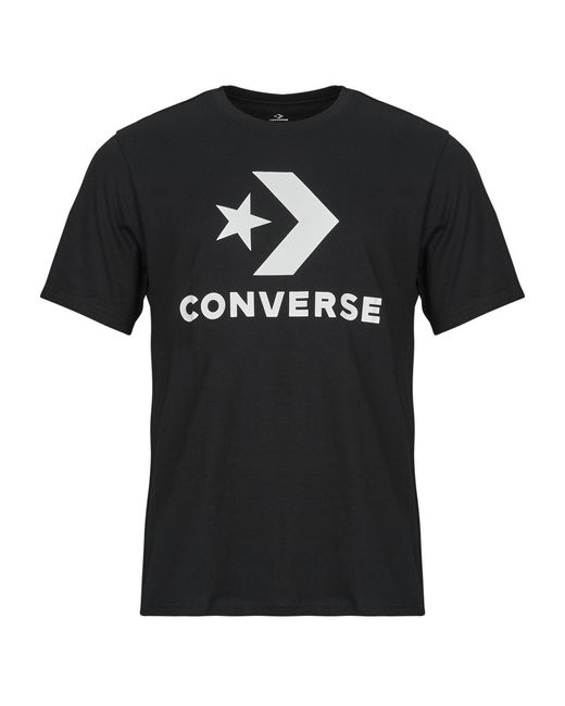 Converse Black T Shirt Standard Fit Center Front Large Logo Star Chevron Tee for men