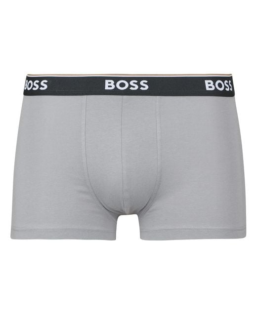 Boss Gray Boxer Shorts Trunk 3p Power Desig for men