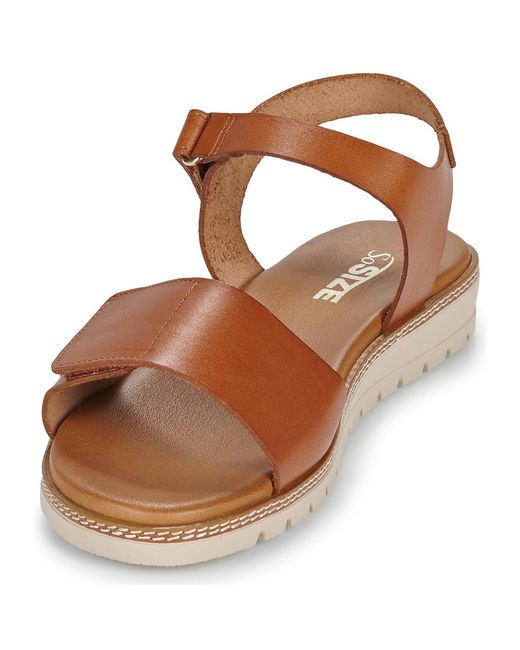 So Size Brown Flat Sandals Mara