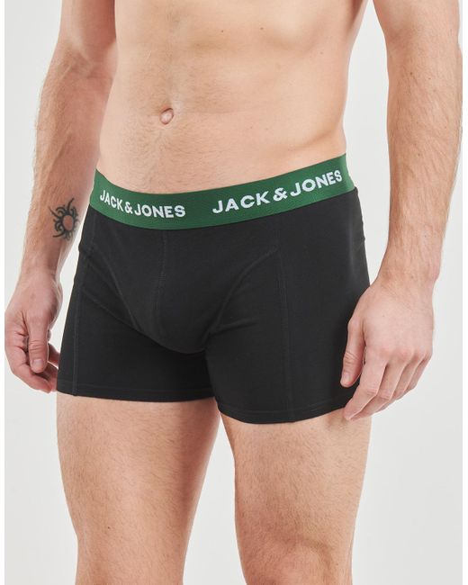 Jack & Jones Green Boxer Shorts Jacsolid Trunks 5 Pack Op for men