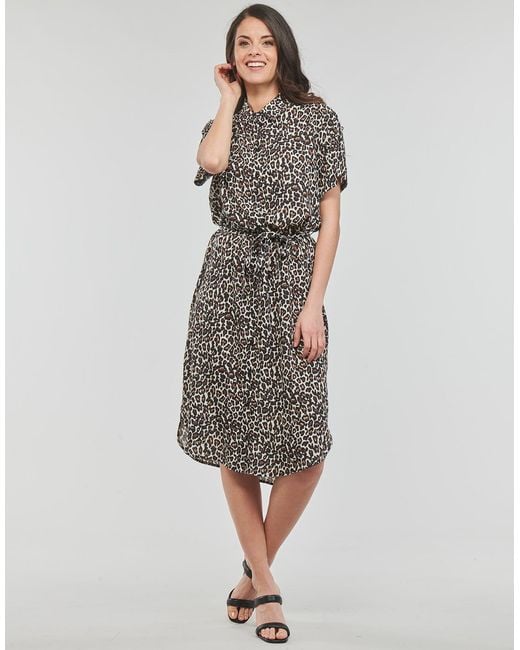 Vero Moda Gray Long Dress Vmbumpy Ss Calf Shirt Dress Noos