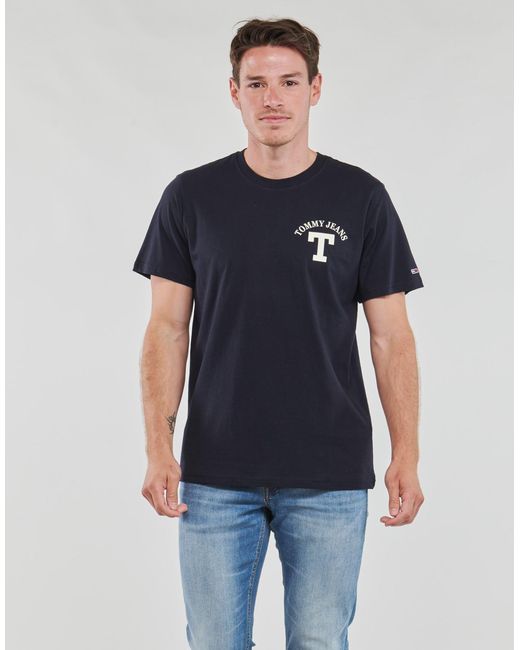 Tommy Hilfiger Blue T Shirt Tjm Reg Curved Letterman Tee for men