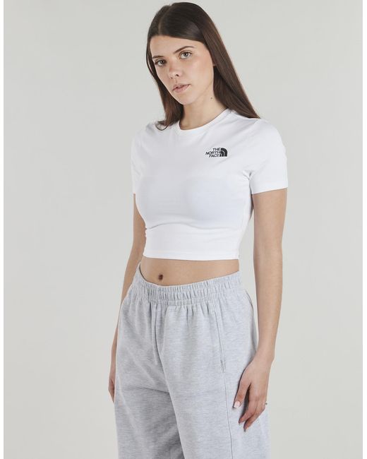 The North Face Blue T Shirt S/s Essential Cropped Slim Tee