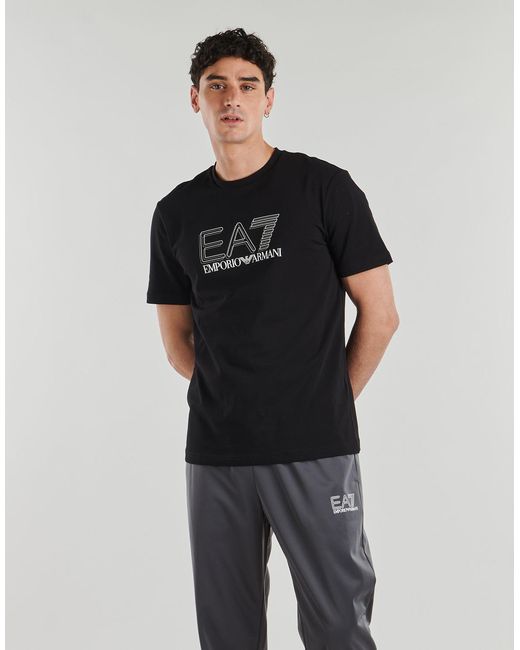 EA7 Black T Shirt Train Visibility M Tee for men