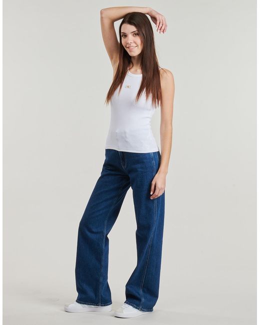 Calvin Klein Blue Sleeveless Tops