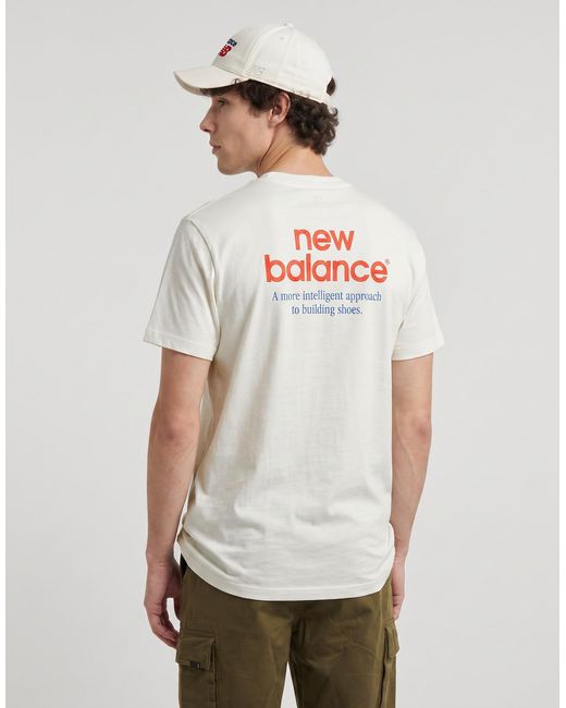 New Balance White T Shirt Intelligent T-shirt for men