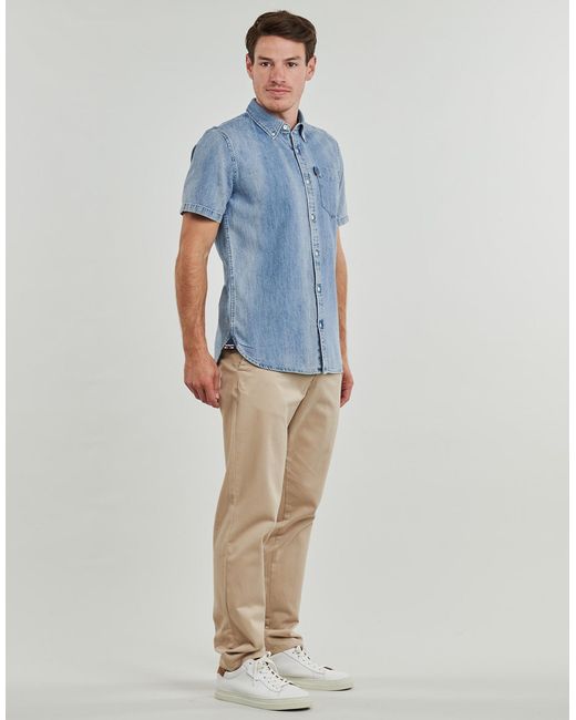 Superdry Blue Short Sleeved Shirt Denim for men