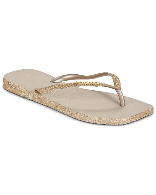 Havaianas White Flip Flops / Sandals (shoes) Square Sparkle