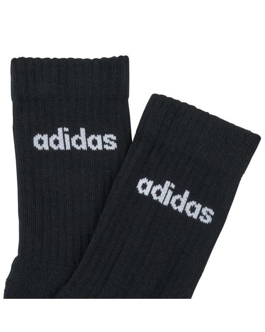 Adidas Black Socks Linear Crew Cushioned Socks 3 Pairs