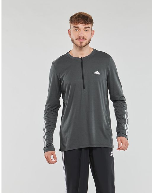Adidas Gray T365 Qz Ls T Long Sleeve T-shirt for men