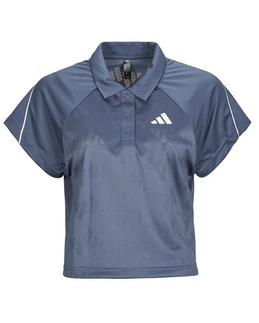 Adidas Blue Polo Shirt Stadium 3-stripes Tennis Inspired Jacquard Polo Shirt T-shirt