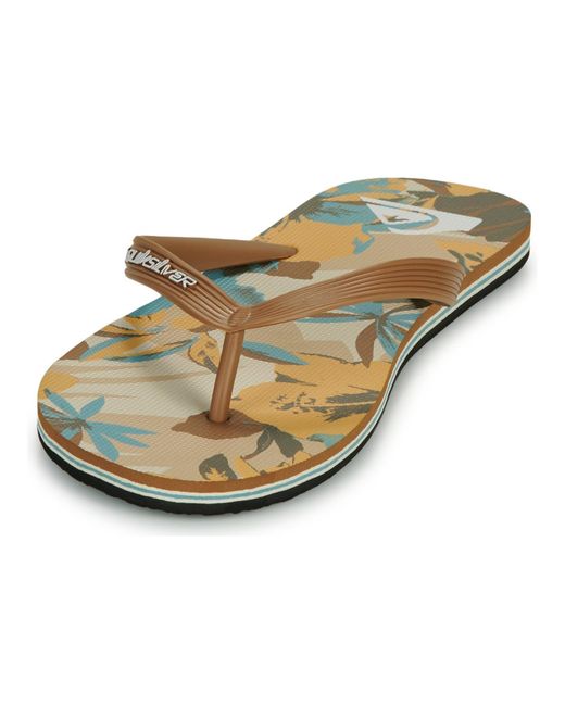 Quiksilver Brown Flip Flops / Sandals (shoes) Molokai Layback Textured for men