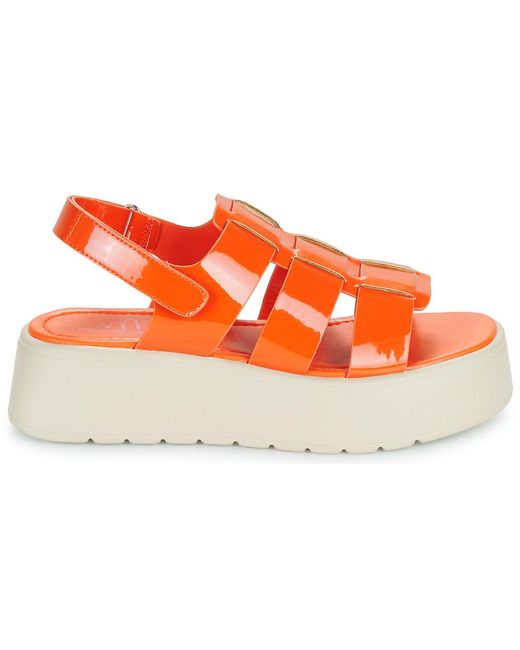 Moony Mood Orange Wedge Sandals Andrea