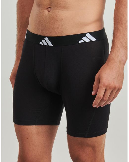 Adidas Black Boxer Shorts Active Flex Cotton Boxer Long Pack De 3 for men