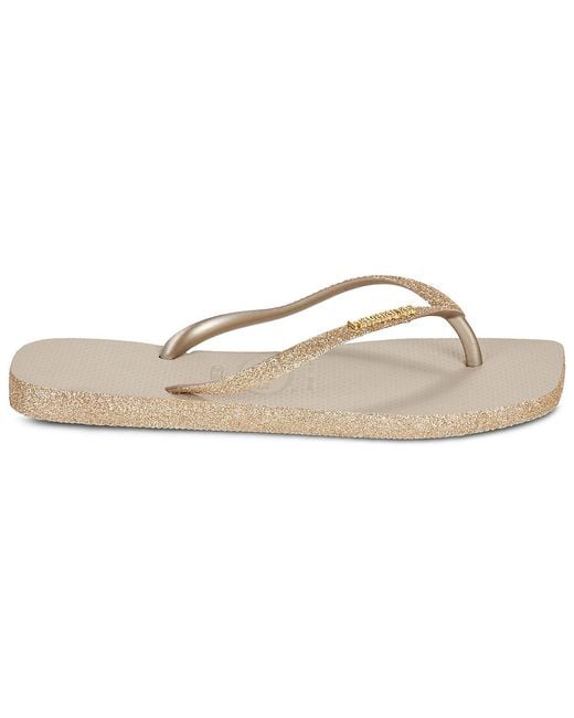 Havaianas White Flip Flops / Sandals (shoes) Square Sparkle