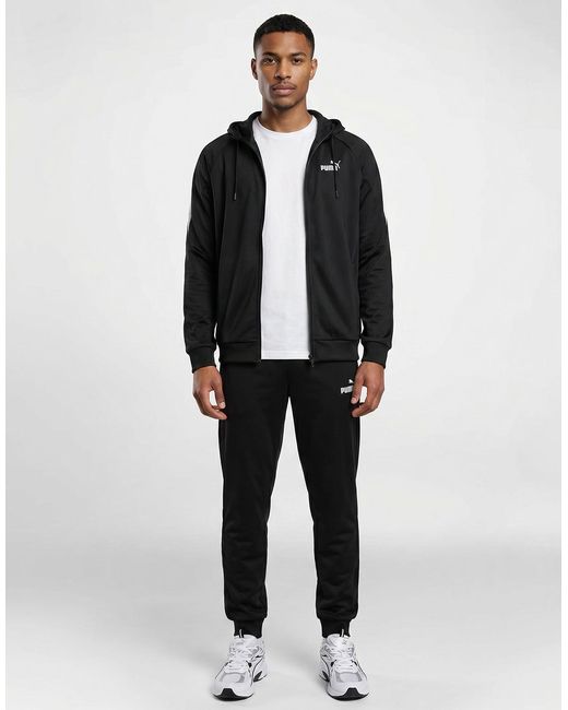 PUMA Black Tracksuits Hooded Poly Suit for men