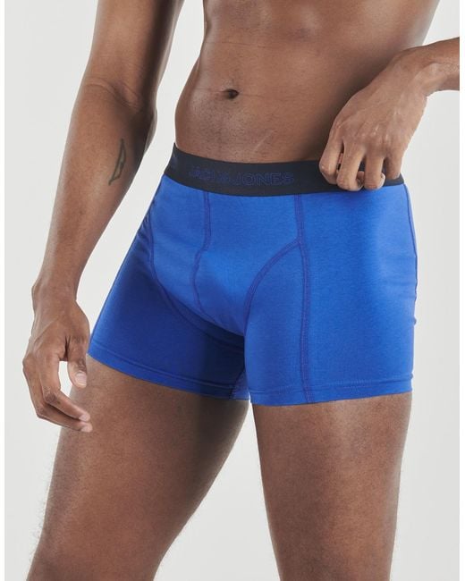 Jack & Jones Blue Boxer Shorts Jaccooper Solid Trunks X3 for men