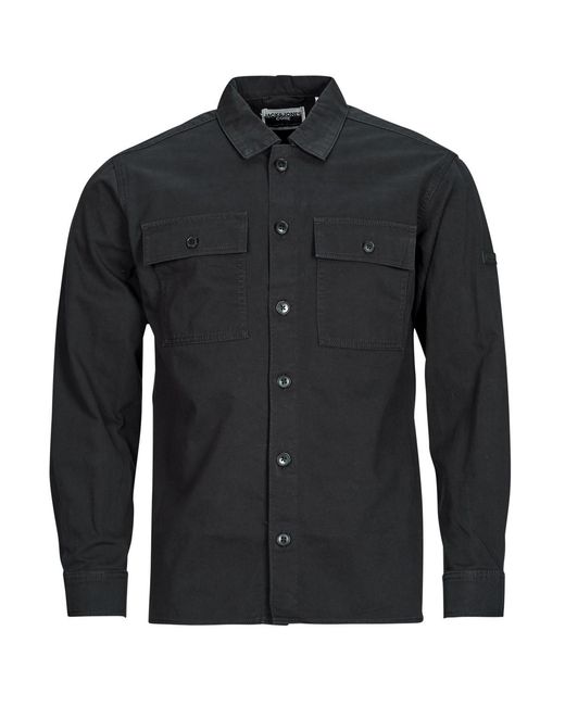 Jack & Jones Black Long Sleeved Shirt Jcogrid Classic for men