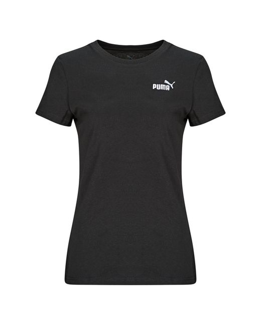 PUMA Black T Shirt Ess Small No. 1 Logo Tee