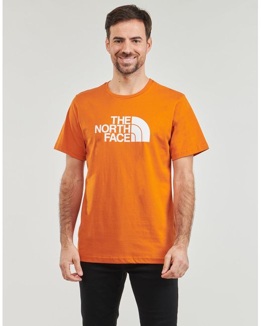 The North Face Orange T Shirt S/s Easy Tee for men