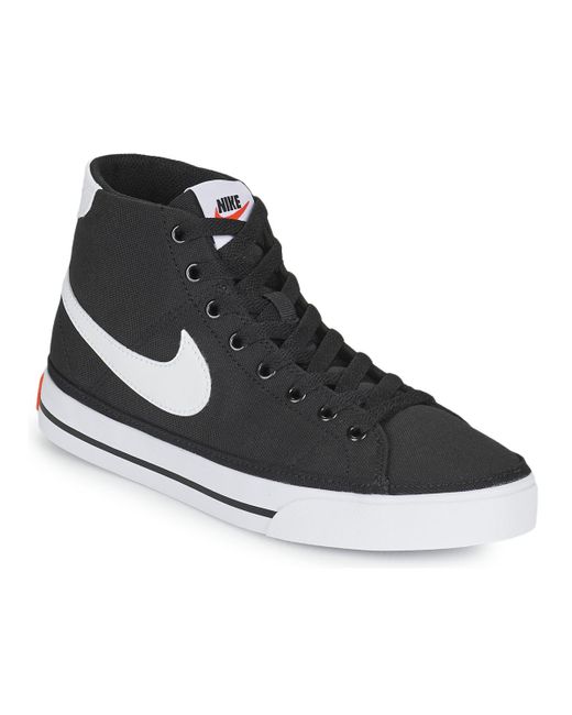 Nike W Court Legacy Cnvs Mid Shoes (trainers) in Black | Lyst UK