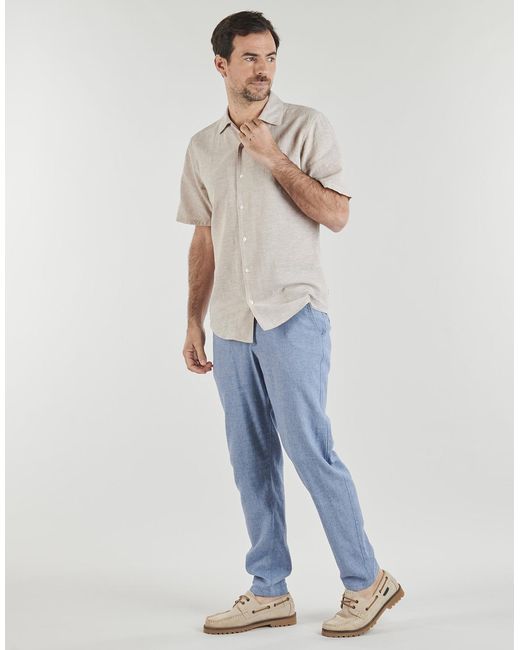 SELECTED Blue Straight Trousers Slh172-slimtape Brody Linen for men