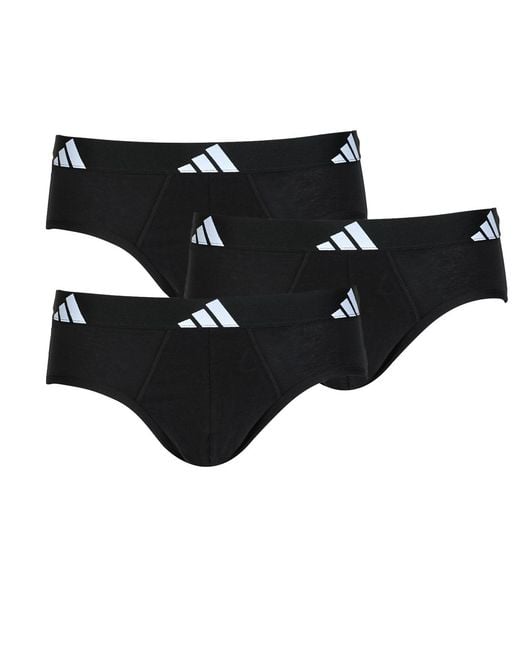 Adidas Black Underpants / Brief Active Flex Cotton Pack De 3 for men