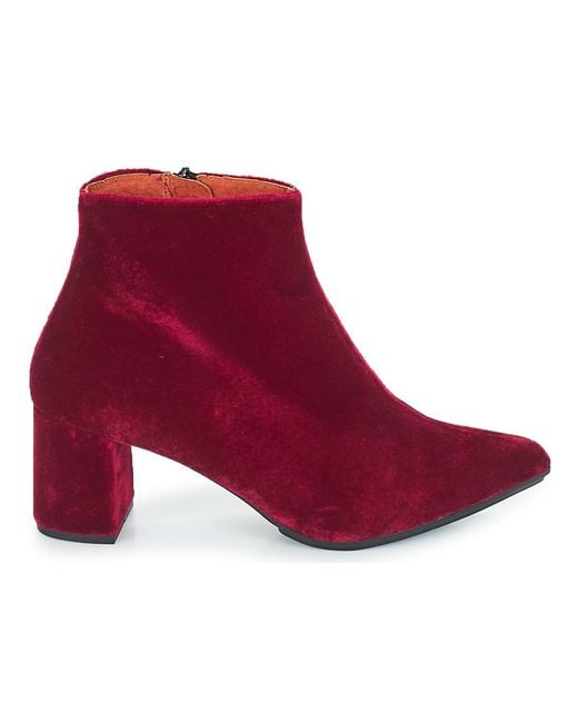 Betty London Red Jiloute Low Ankle Boots