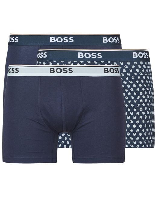 Boss Blue Boxer Shorts Boxerbr 3p Power Des for men