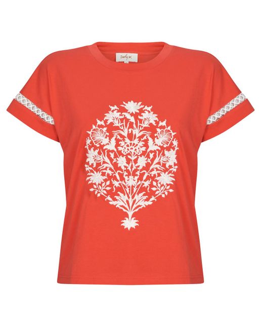 Rene' Derhy Red T Shirt Zibeline Tee Shirt