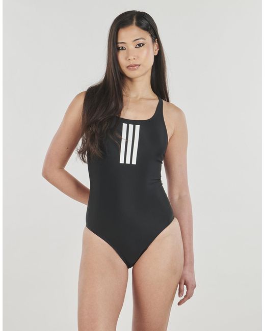 Adidas Black Swimsuits 3-stripes V-back Swimsuit