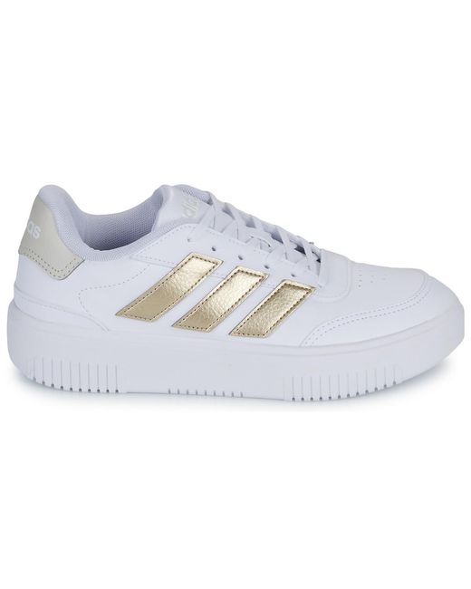 Adidas White Shoes (trainers) Courtblock Bold