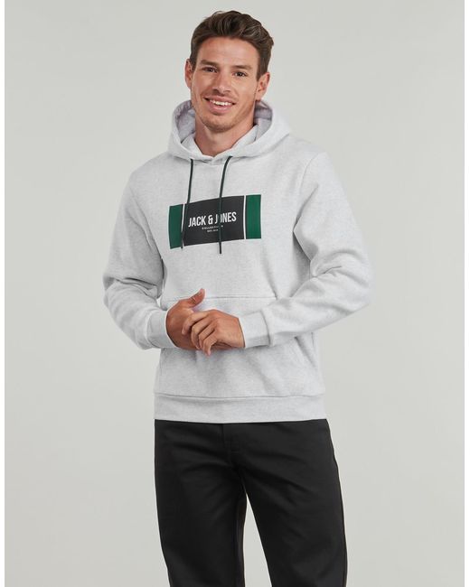 Jack & Jones Gray Hoodies Jjhayato for men
