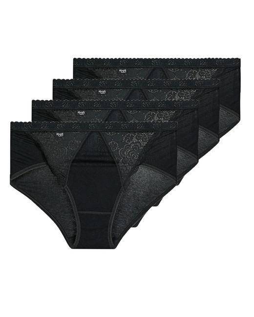 Sloggi Black Knickers/panties Chic Midi Pack X4