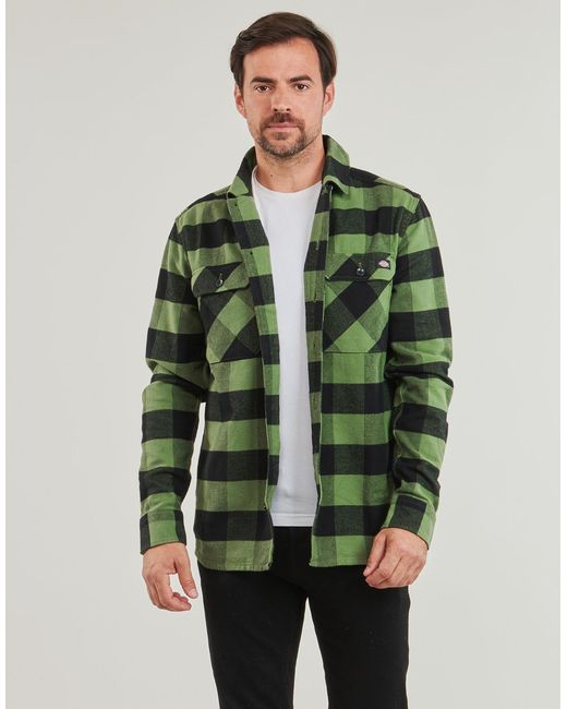 Dickies Long Sleeved Shirt New Sacramento Shirt Pine Green for men