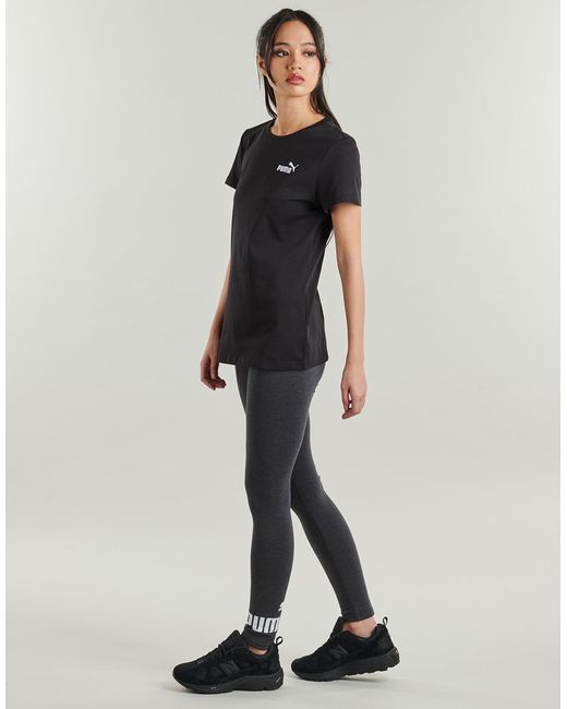 PUMA Black T Shirt Ess Small No. 1 Logo Tee
