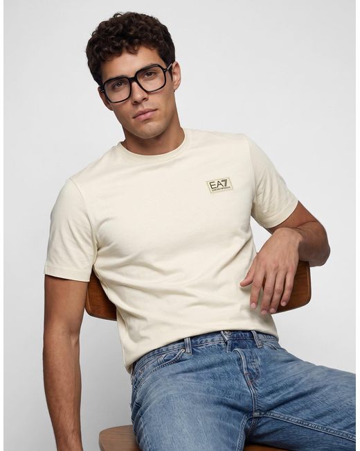 EA7 White T Shirt Train Refined Tee Ss for men