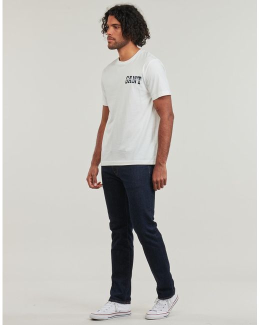 Gant White T Shirt Arch Script Ss T-shirt for men
