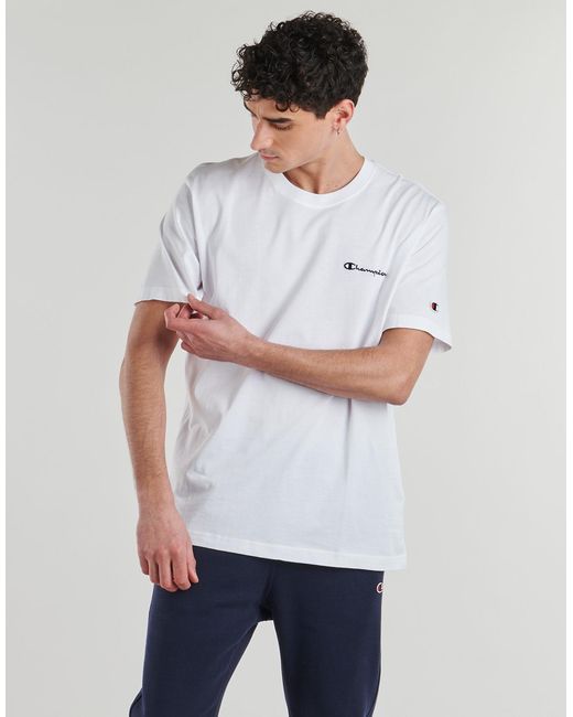 Champion White T Shirt Ss Tee for men