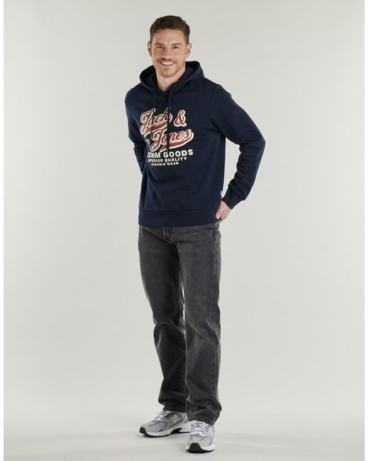 Jack & Jones Blue Hoodies Jjelogo Sweat for men